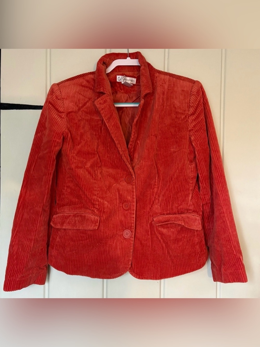 dressbarn Red-Orange Corduroy Blazer Jacket size M